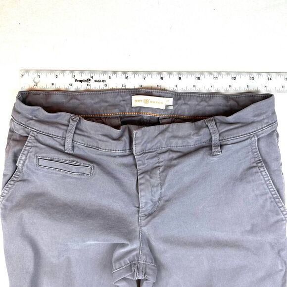 Tory Burch Light Grey Cotton Chino Pants Women’s 28 - Picture 3 of 11